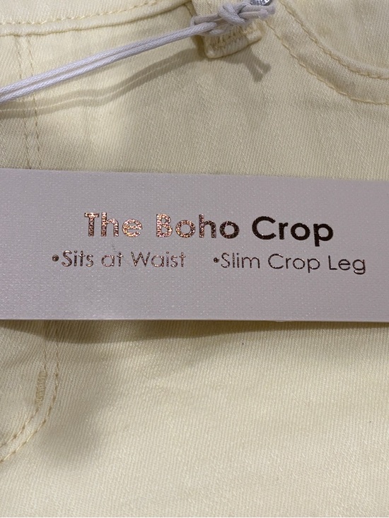 Vintage America Blues Cropped Pale Yellow Jeans - Picture 5 of 6